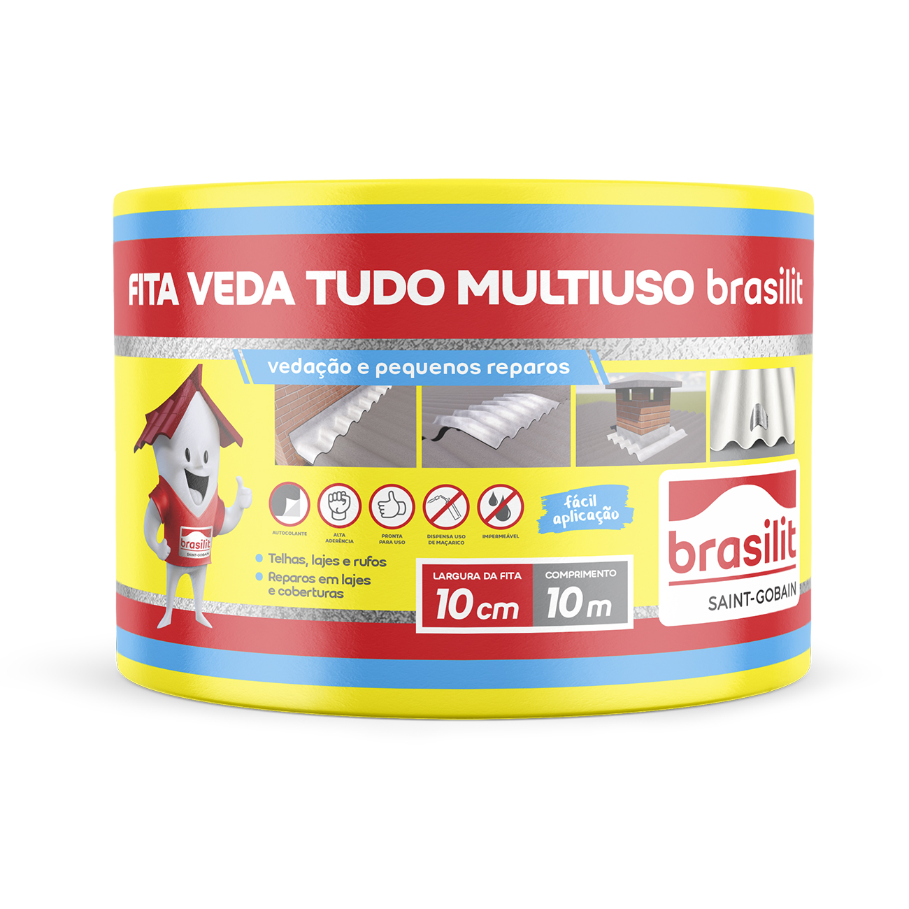 FITA MULTIUSO AUTOADESIVA 10CMX10M BRASILIT