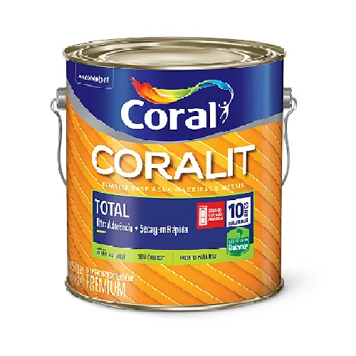 ESMALTE BASE ÁGUA PREMIUM 3,6L BRANCO FOSCO CORALIT TOTAL