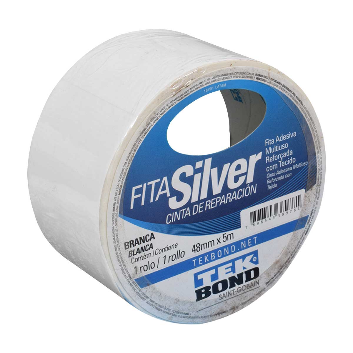 FITA SILVER TAPE 48MMX5M BRANCO TEK BOND