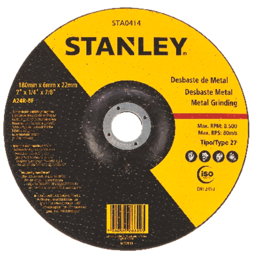 DISCO DE DESBASTE 7" (180MM) 6MM STANLEY