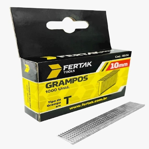 GRAMPO TIPO T 10MM COM 1000 PEÇAS FERTAK TOOLS