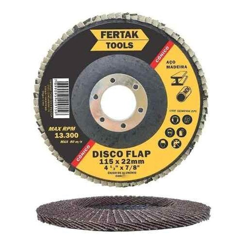 DISCO FLAP 115MM GRAO 100 FERTAK TOOLS