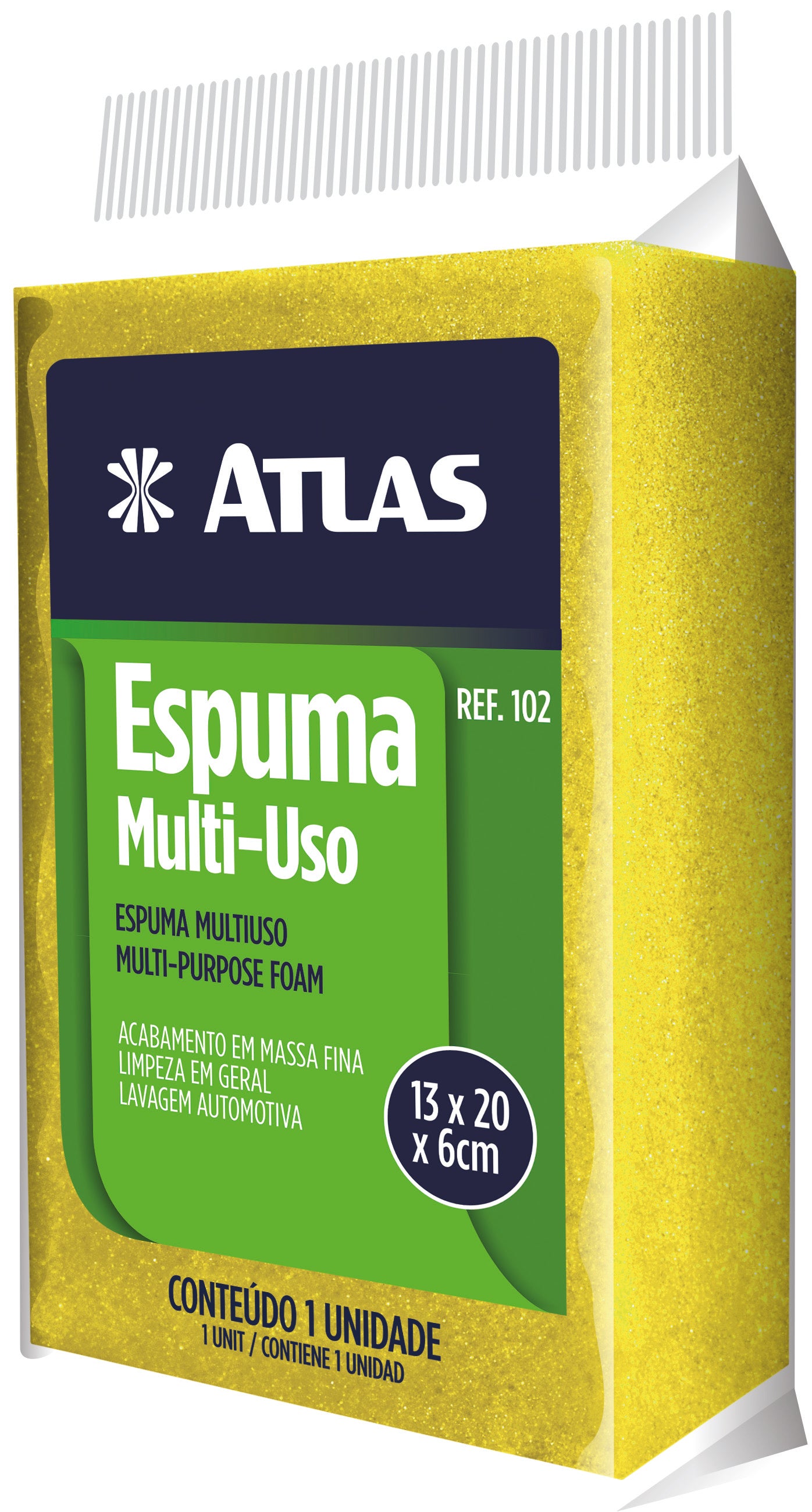 BLOCO DE ESPUMA MULTIUSO 13X20X6 ATLAS