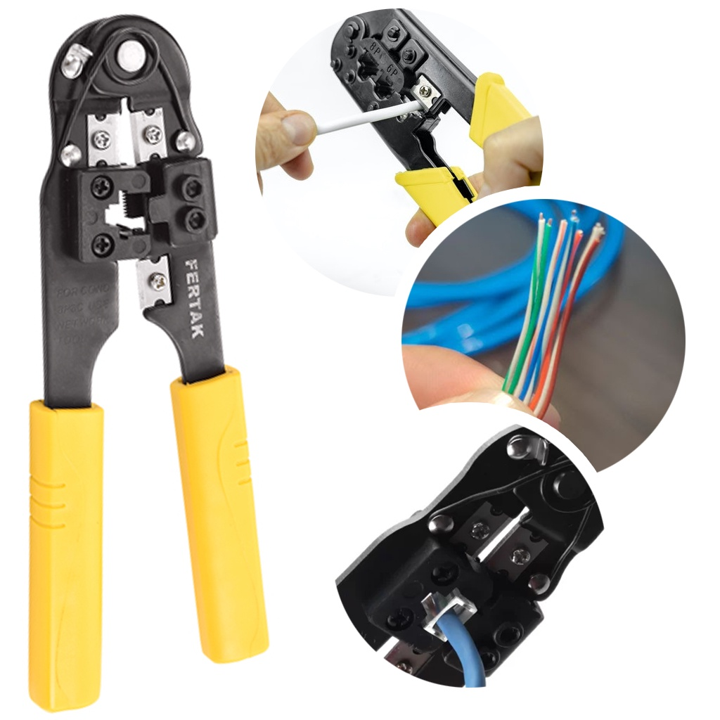 ALICATE CRIMPADOR PARA RJ45 FERTAK TOOLS