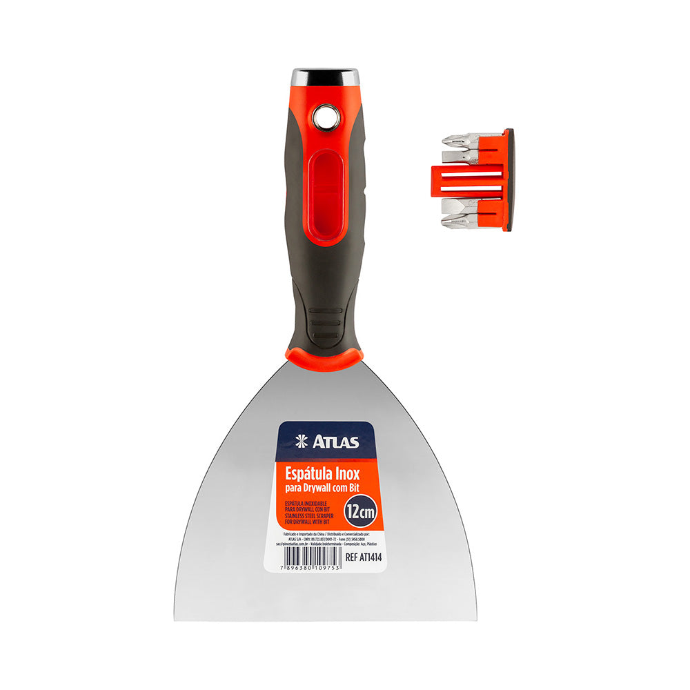 ESPÁTULA DE AÇO INOX 5" COM BITS ATLAS