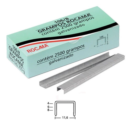 GRAMPO 106/8MM 2500 GRAMPOS ROCAMA