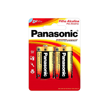 BATERIA PILHA ALCALINA TIPO D COM 2 UNIDADES PANASONIC