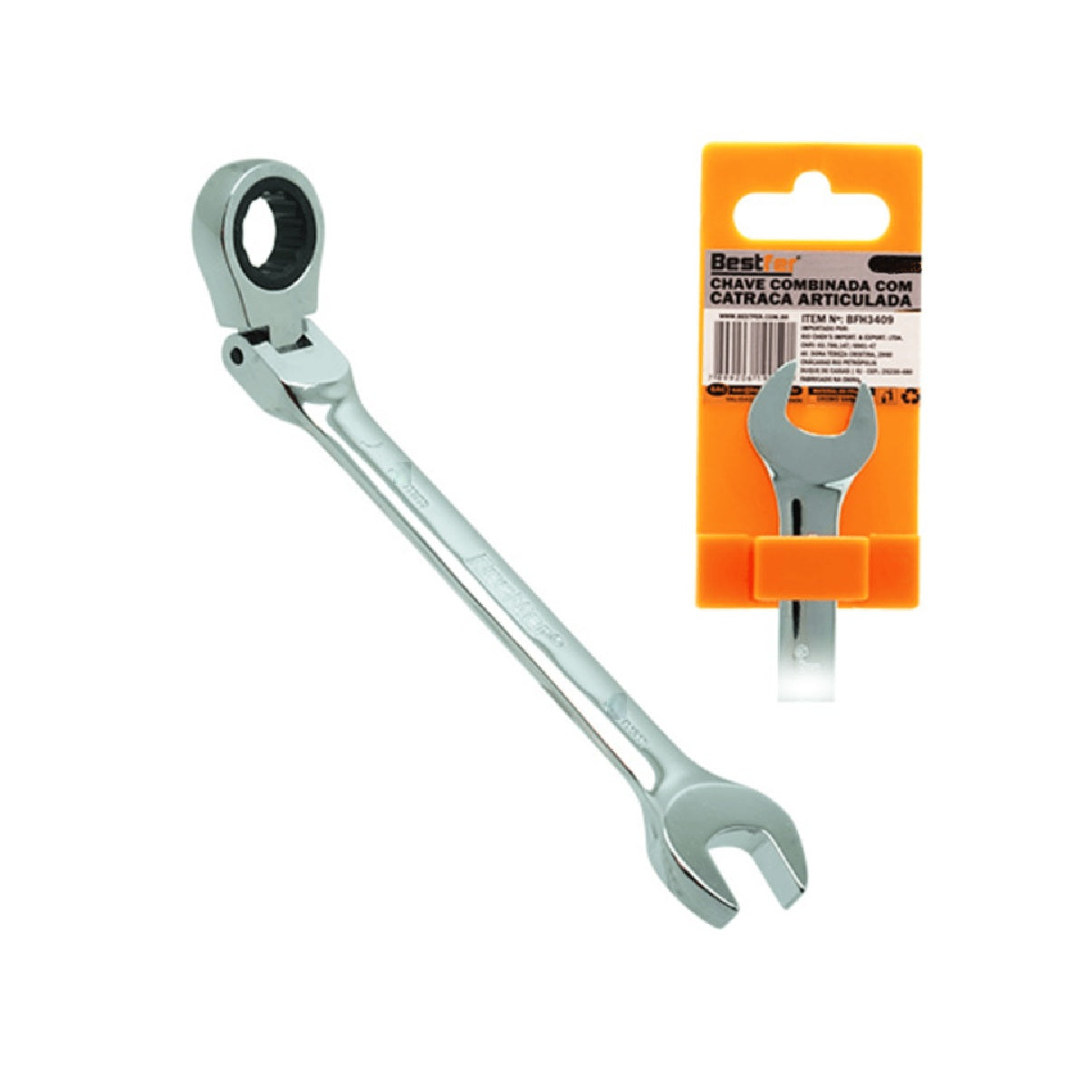 CHAVE COMBINADA COM CATRACA ARTICULADA 14MM BESTFER