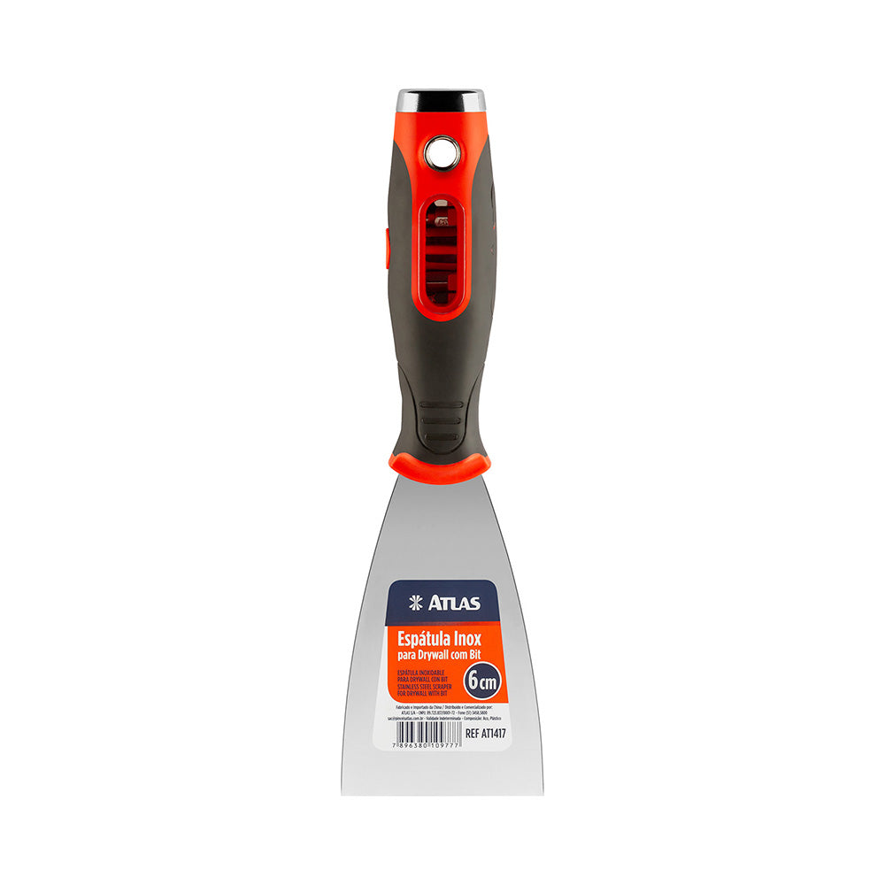 ESPÁTULA DE AÇO INOX 2,5" COM BITS ATLAS