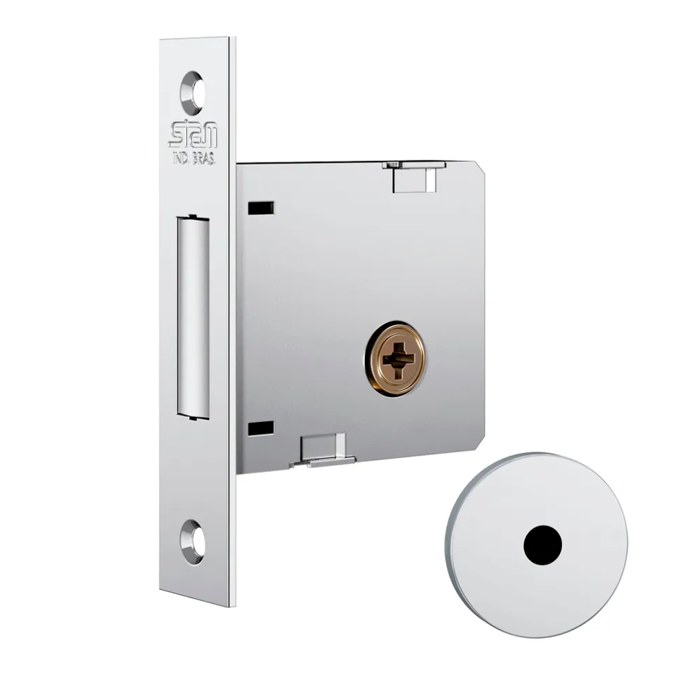 FECHADURA AUXILIAR DUPLA 1004 ROSETA INOX STAM