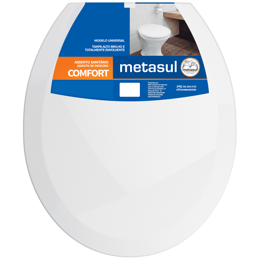 ASSENTO SANITÁRIO OVAL CONFORT BRANCO METASUL