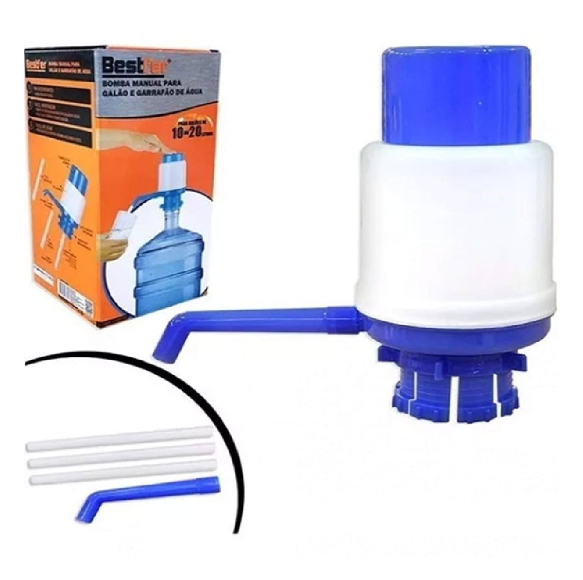 BOMBA MANUAL PARA GALÃO E GARRAFÃO DE AGUA 10/20L BESTFER