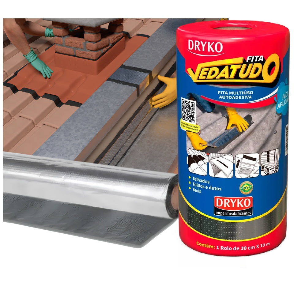 FITA MULTIUSO AUTOADESIVA 30CMX10M VEDATUDO