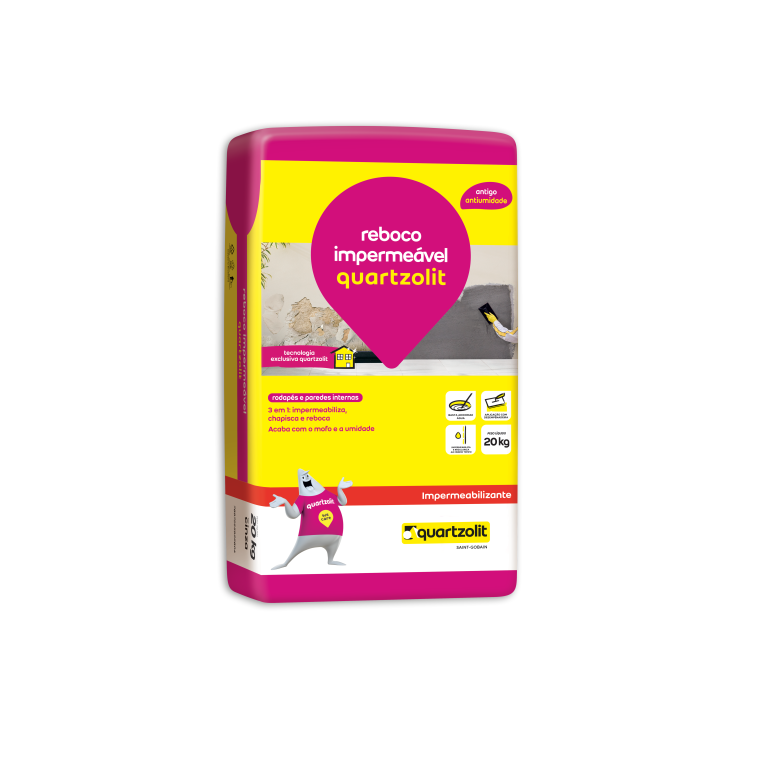 ARGAMASSA REBOCO IMPERMEAVEL 20KG QUARTZOLIT