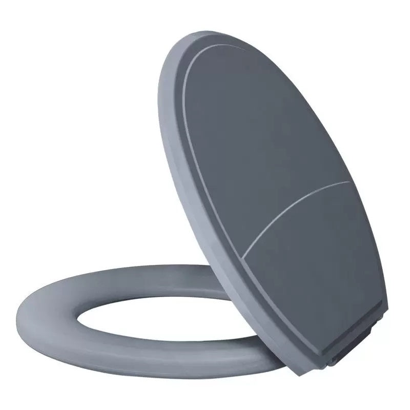 ASSENTO SANITARIO ALMOFADADO OVAL PLUS SLIM CINZA ESCURO METASUL
