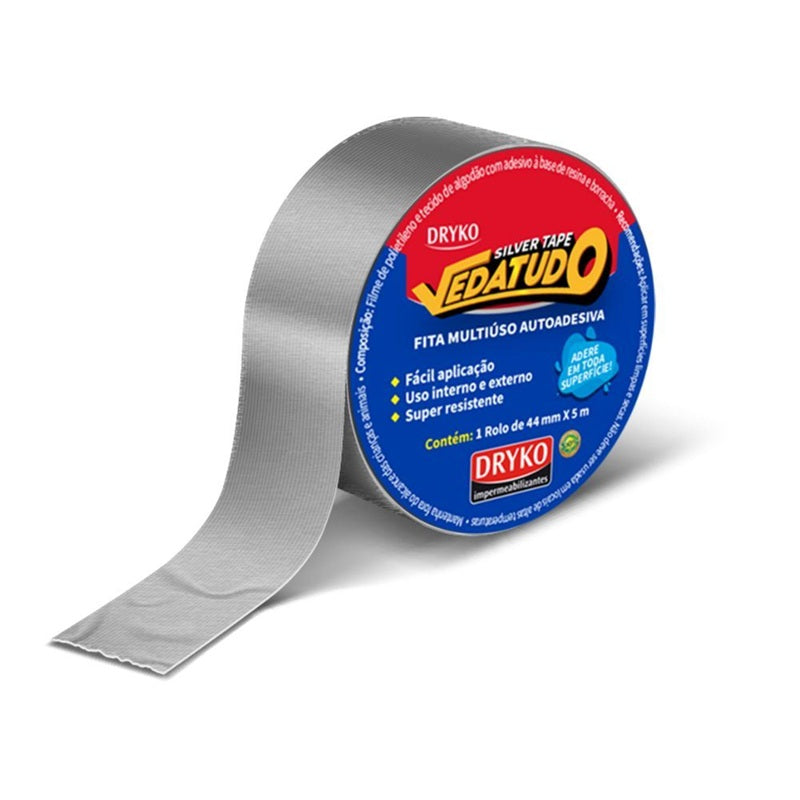 FITA SILVER TAPE 44MMX5M CINZA VEDATUDO DRYKO