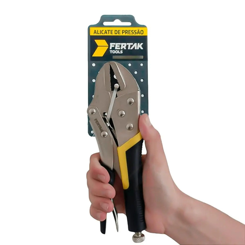 ALICATE DE PRESSÃO EMBORRACHADO BICO RETO 10" FERTAK TOOLS