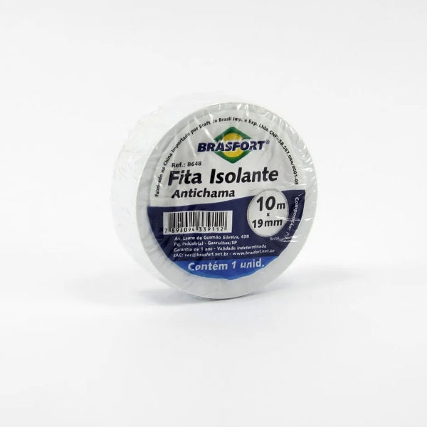 FITA ISOLANTE 19MMX10M BRANCO BRASFORT