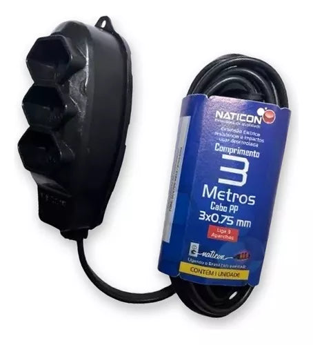 EXTENSÃO 2P 0,75X3,0M PRETO NATICON