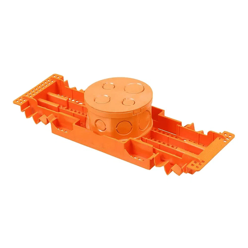 CAIXA DE LUZ 4X4 REFORÇADA OCTOGONAL COM SUPORTE AJUSTAVEL PARA LAJE LARANJA METASUL