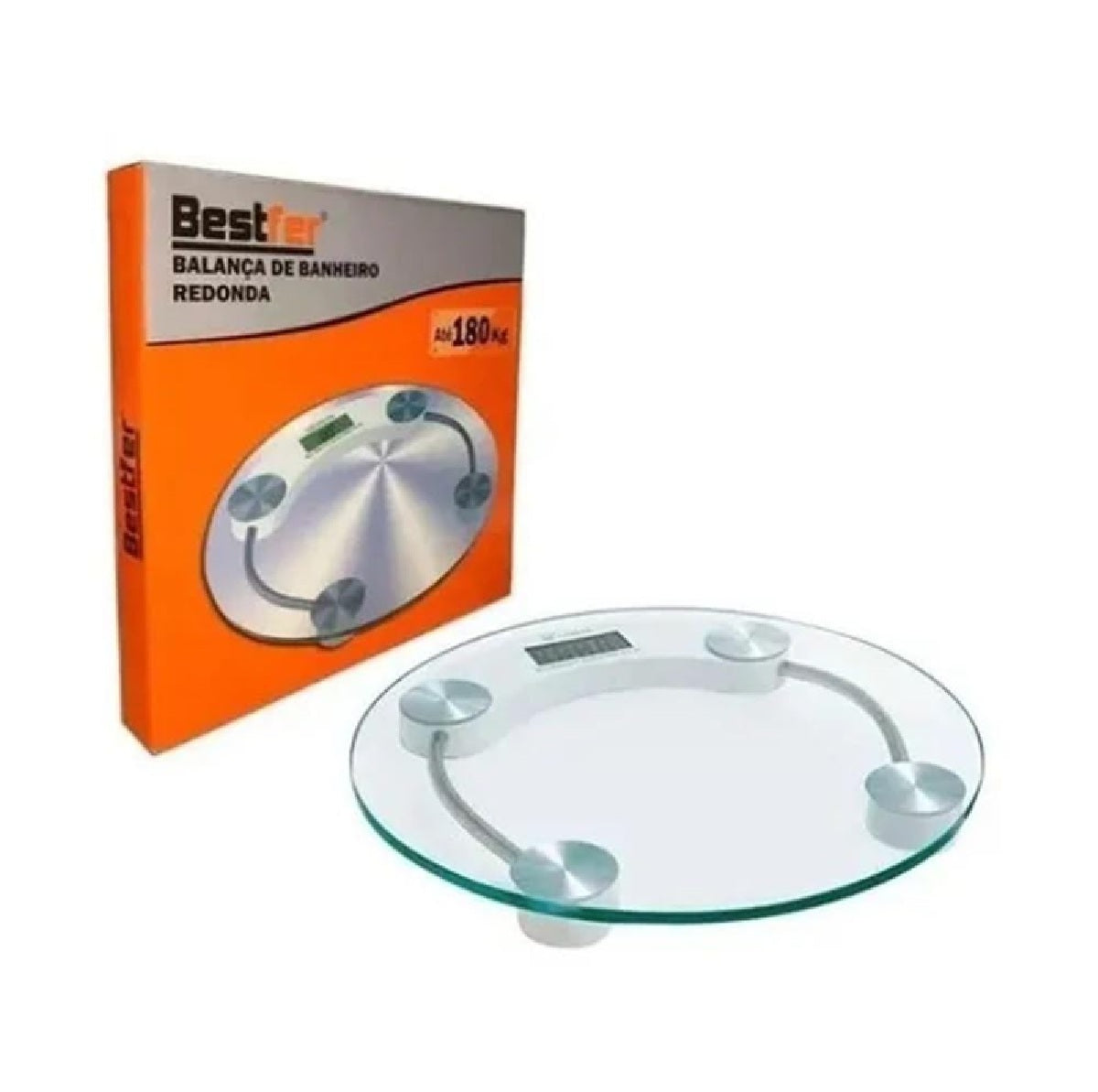 BALANÇA DE BANHEIRO TRANSPARENTE REDONDA 33CM ATE 180KG BESTFER
