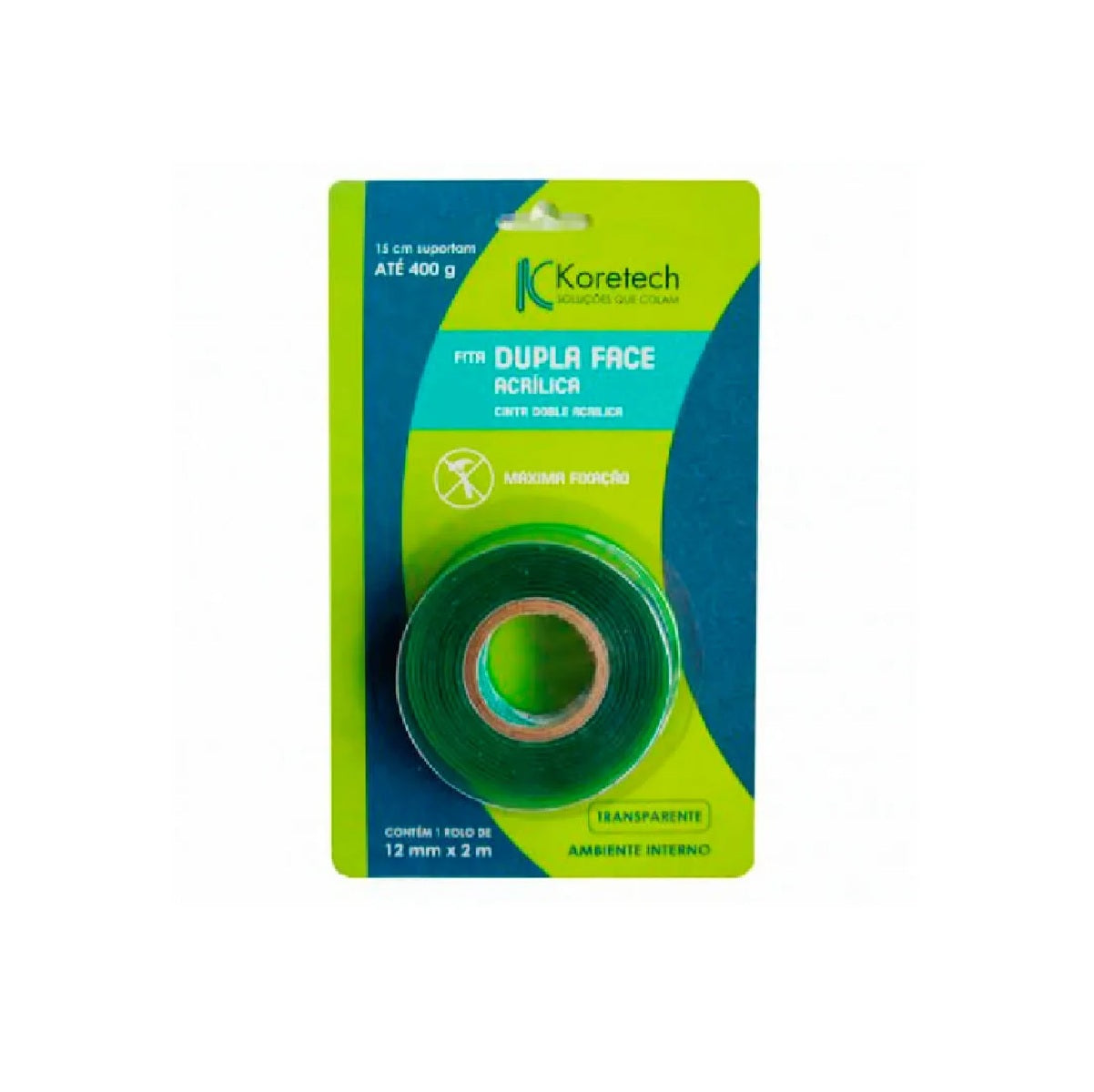 FITA DUPLA FACE INTERNA 12MMX2M KORETECH