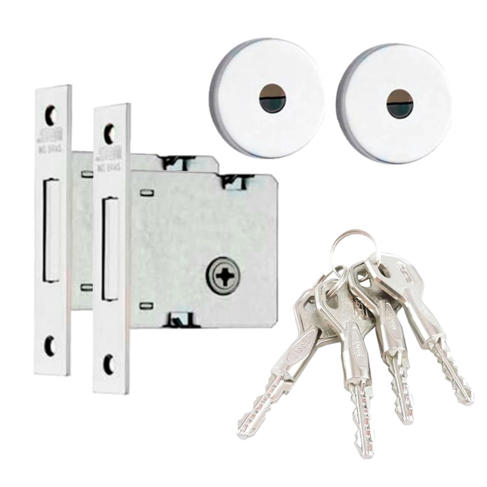 FECHADURA AUXILIAR DUPLA 1004 ROSETA INOX STAM