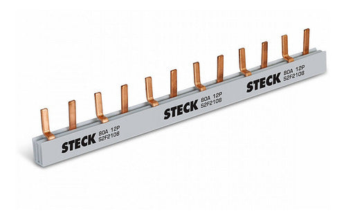 BARRAMENTO BIFÁSICO 80A 12P DIN 2F210B STECK