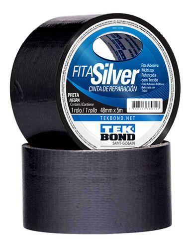 FITA SILVER TAPE 48MMX5M PRETA TEK BOND
