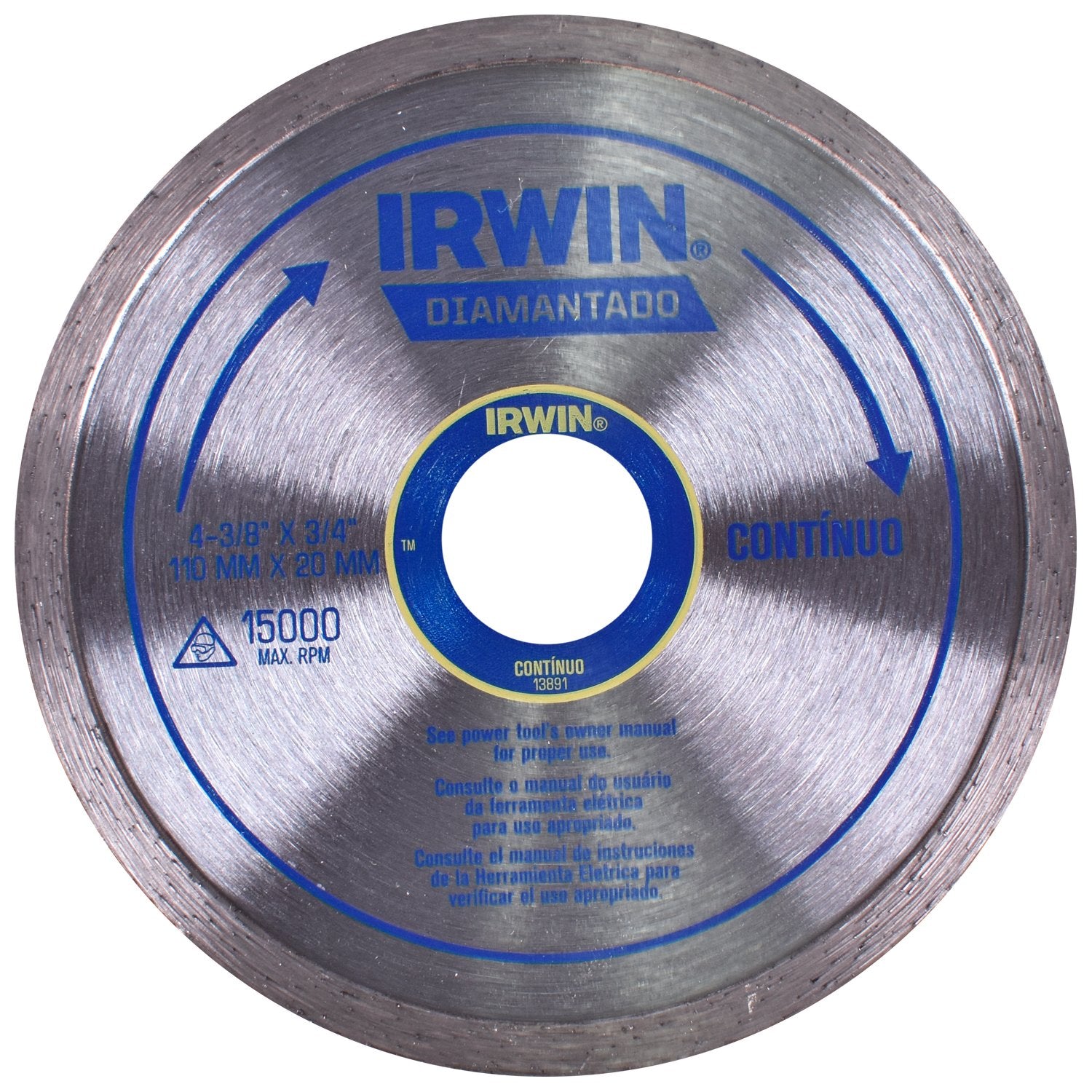 DISCO DIAMANTADO CONTINUO LISO 110MM IRWIN