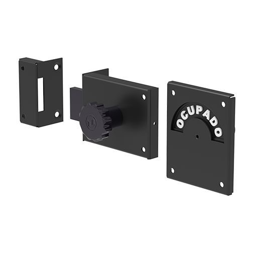 FECHADURA SOBREPOR WC LIVRE/OCUPADO PRETO SOPRANO