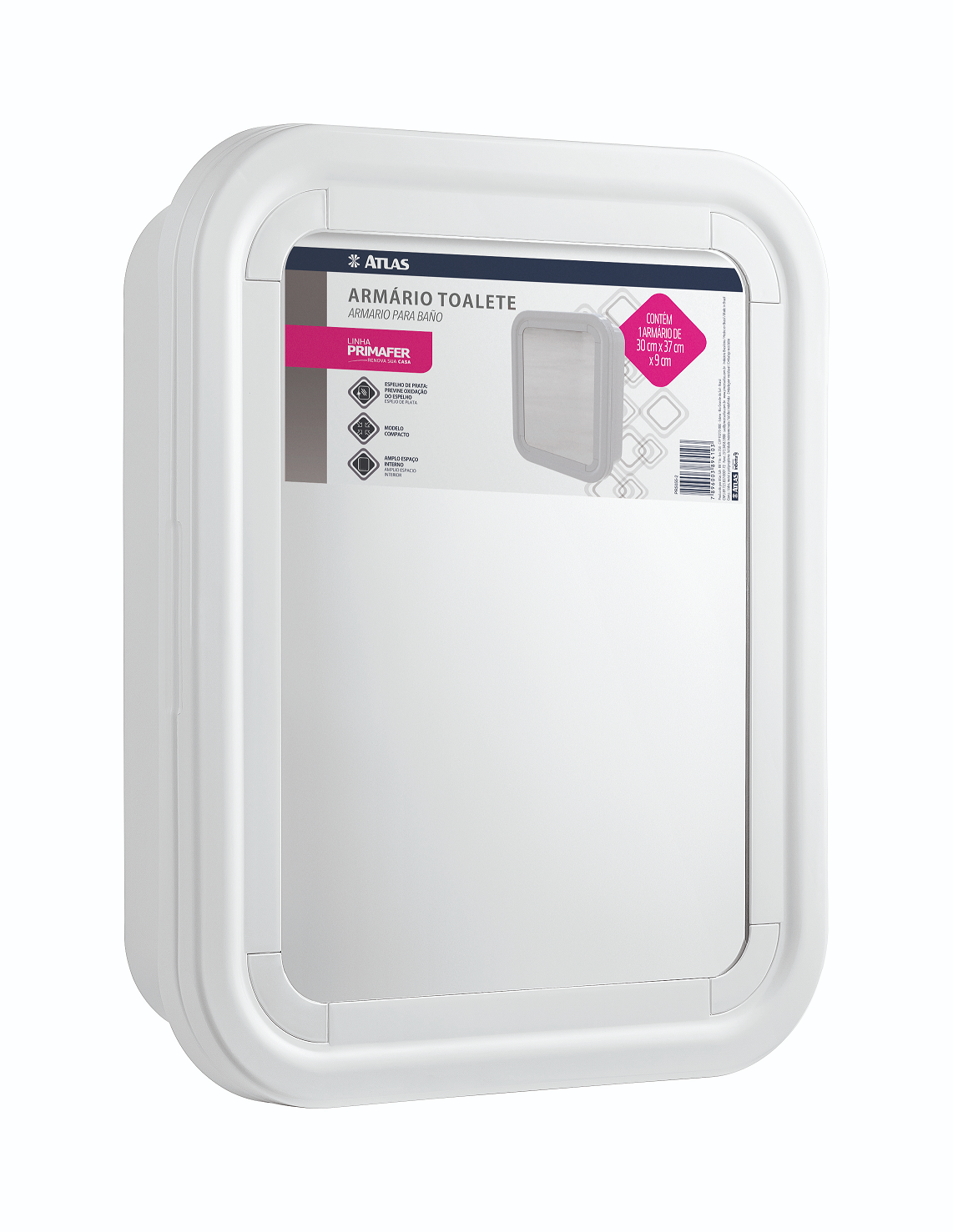 ARMARIO PARA BANHEIRO PRIMAFER 30X37X9CM BRANCO ATLAS