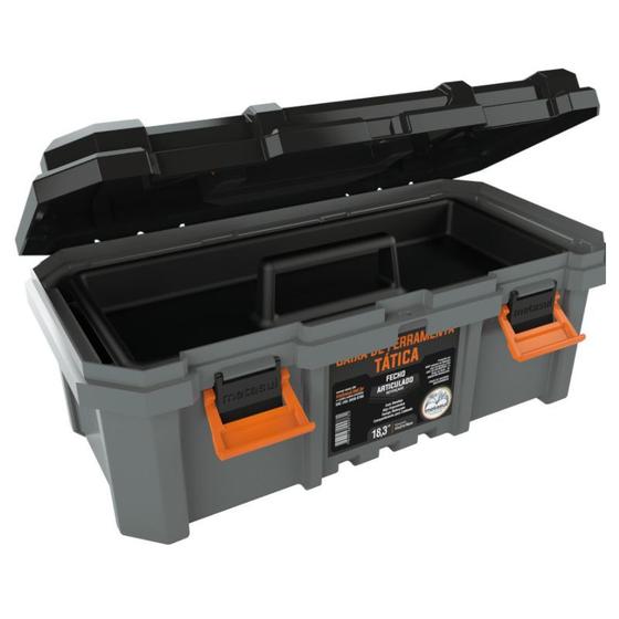 CAIXA DE FERRAMENTAS TÁTICA CINZA 18,3" METASUL