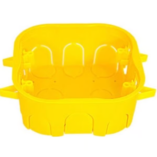 CAIXA DE LUZ PVC 4X4 DRYWALL AMARELA MONDIALE