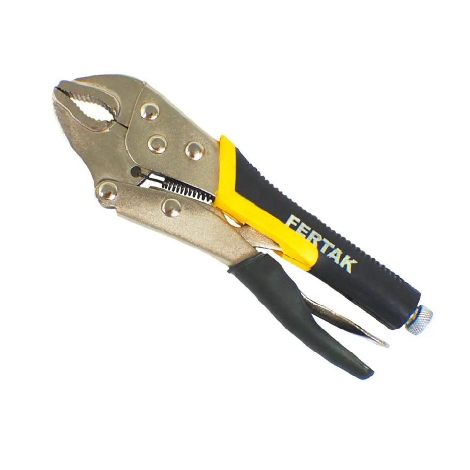 ALICATE DE PRESSÃO EMBORRACHADO BICO CURVO 10" FERTAK TOOLS
