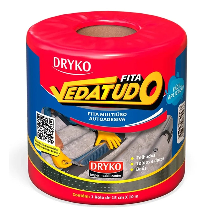 FITA MULTIUSO AUTOADESIVA 15CMX10M VEDATUDO