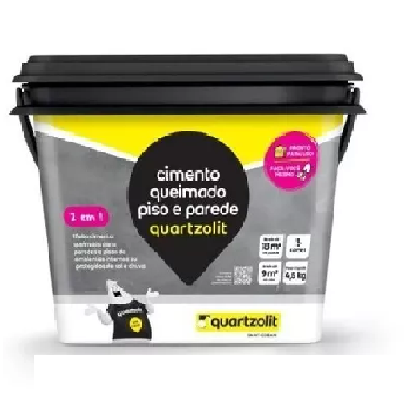 CIMENTO QUEIMADO 4,5KG CINZA MEDIO QUARTZOLIT