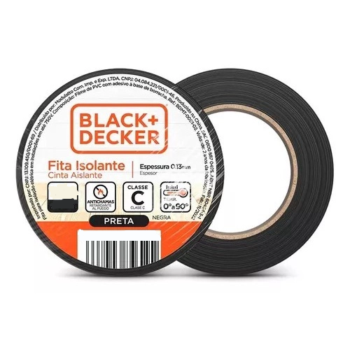 FITA ISOLANTE 18MMX20M PRETO BLACK&DECKER