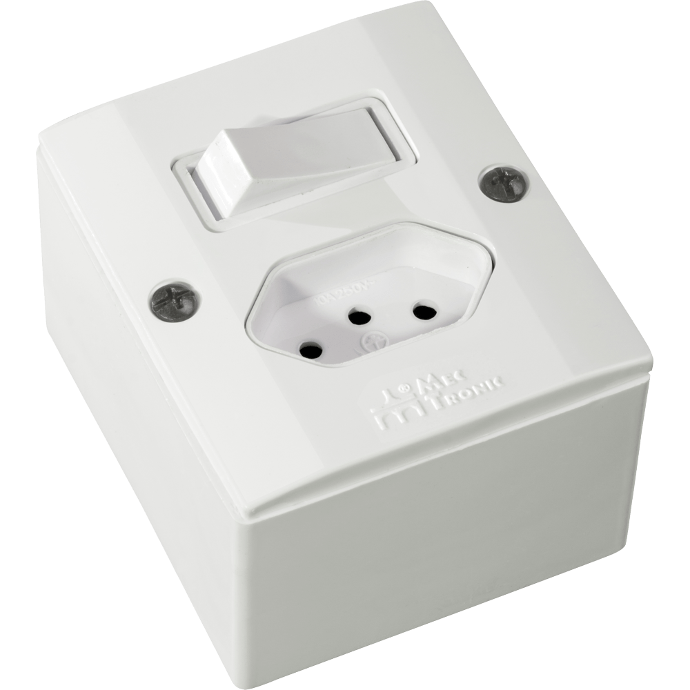 CONJUNTO SOBREPOR SIMPLES 1 INTERRUPTOR 1 TOMADA MILLENIUN
