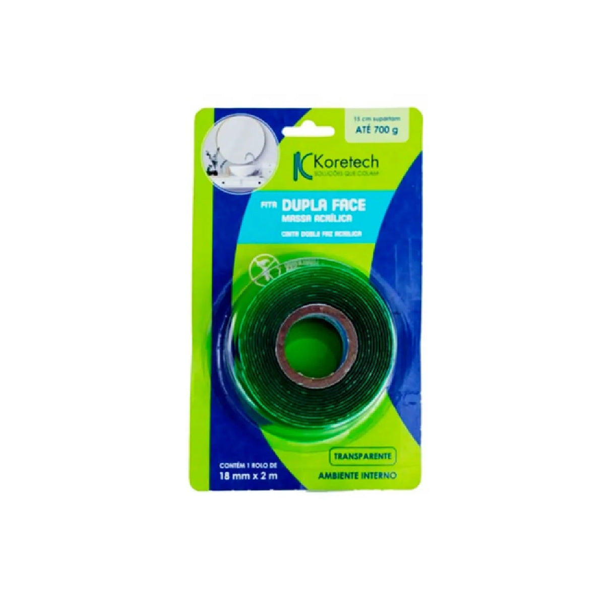FITA DUPLA FACE INTERNO 18MMX2M KORETECH