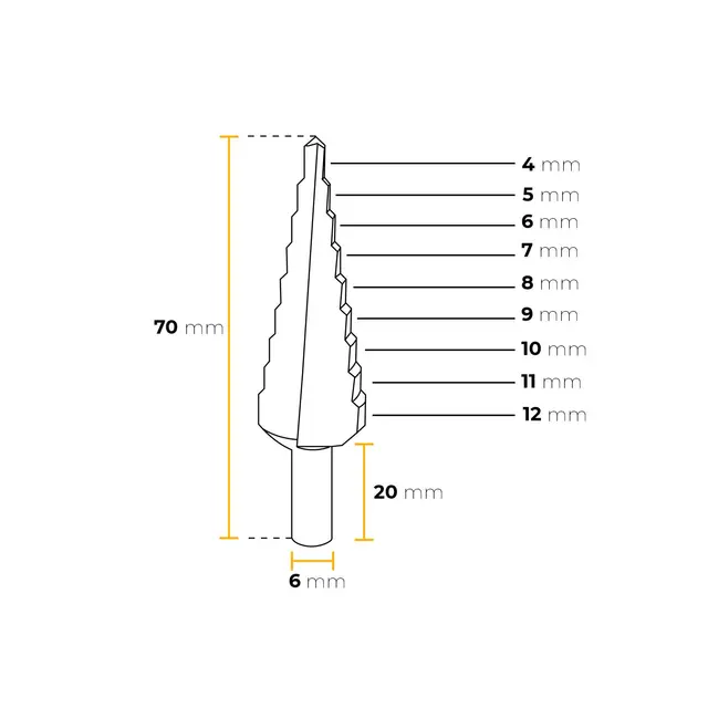 BROCA ESCALONADA 4,0X12MM BRASFORT