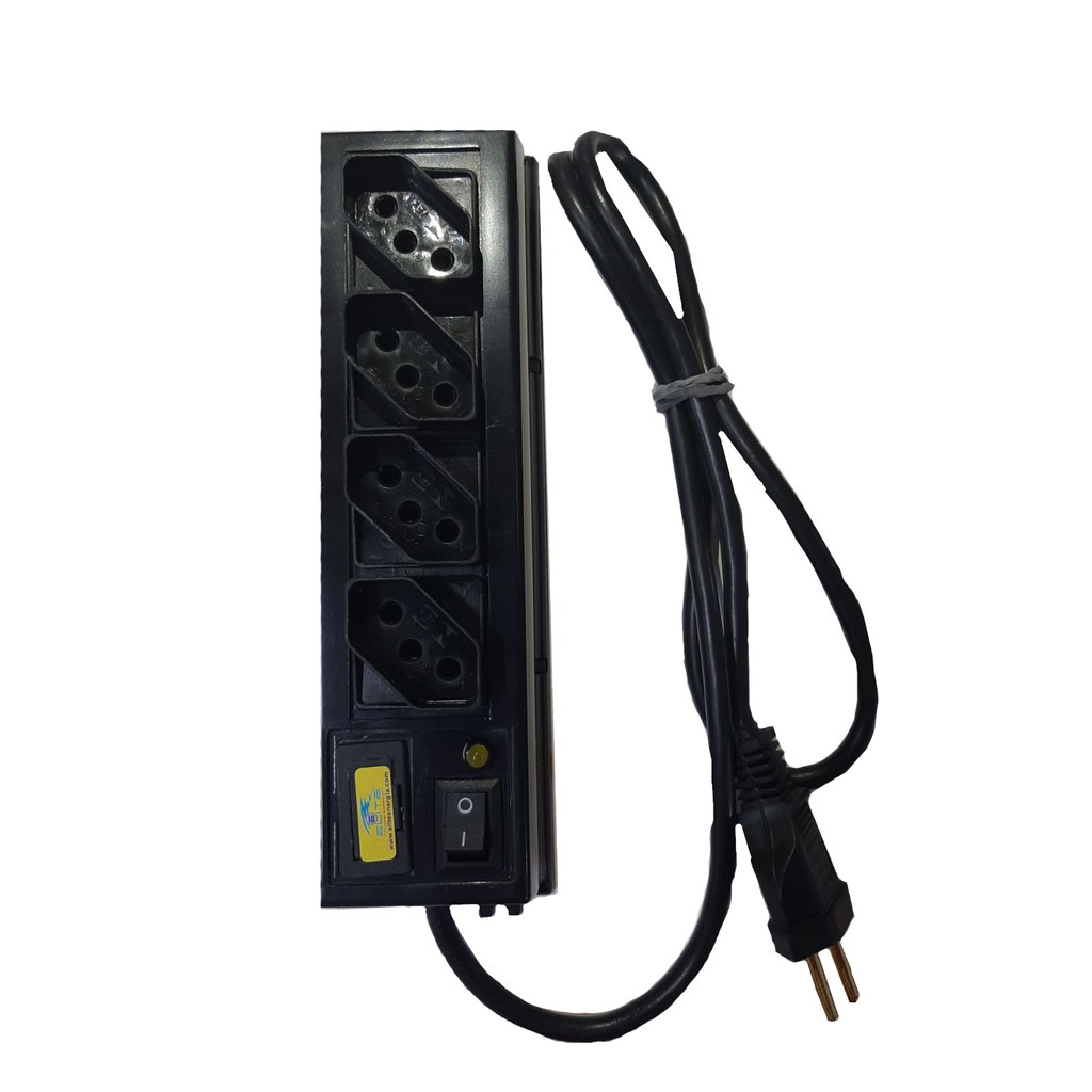 FILTRO LINHA TRIPOLAR COM 4 TOMADAS PRETO ELITE