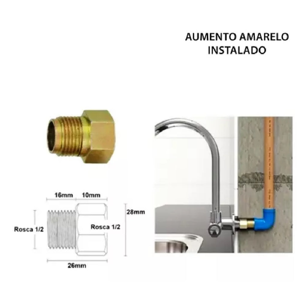 AUMENTO CURTO 1/2" (20MM) ZAMAC IGUATEMI