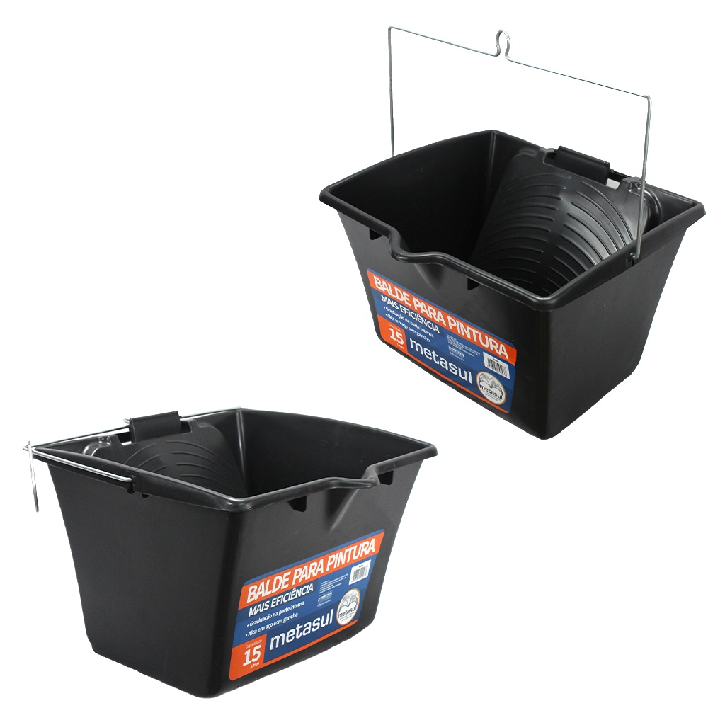 BALDE PARA PINTURA 15L PRETO METASUL
