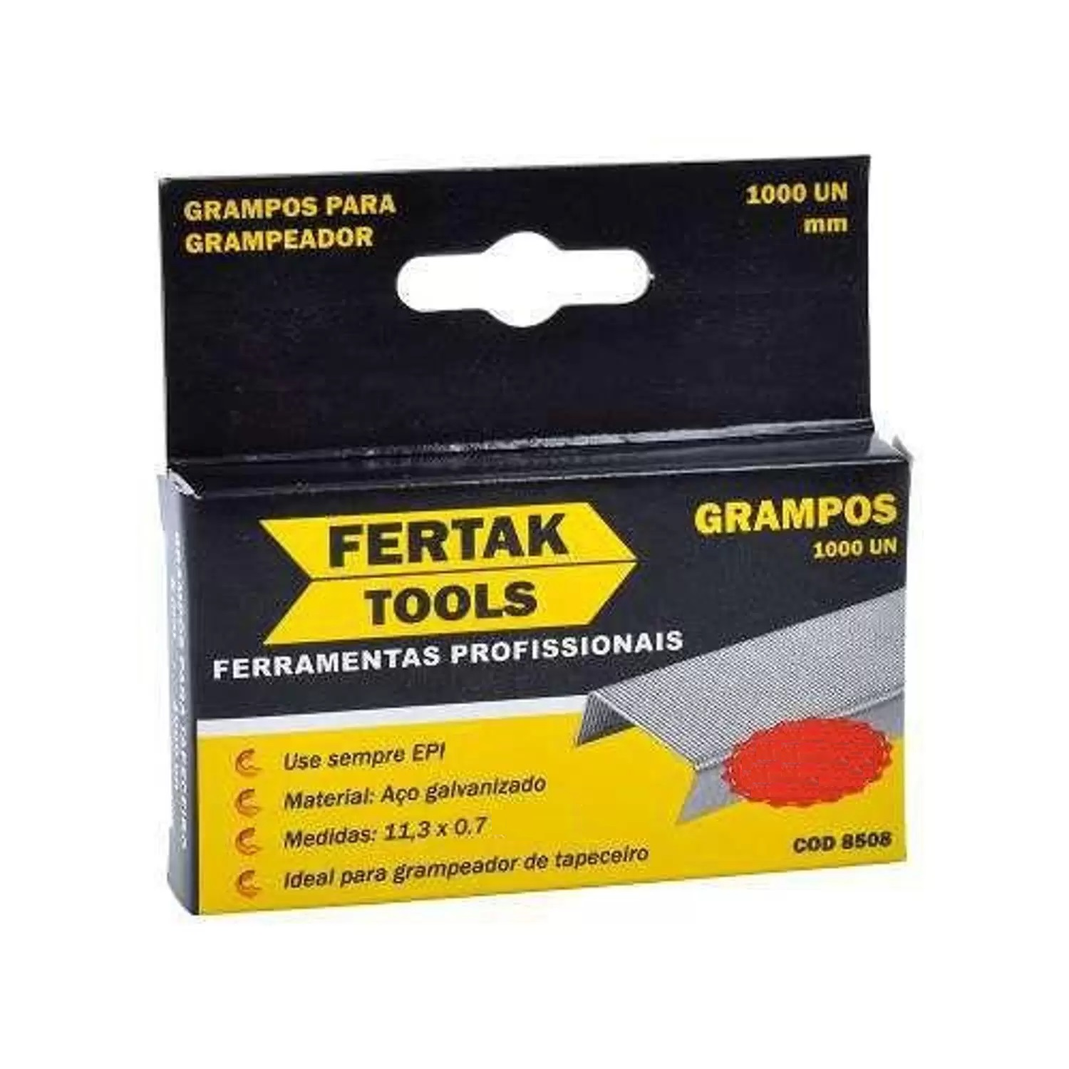 GRAMPO 08MM COM 1000 PEÇAS FERTAK TOOLS