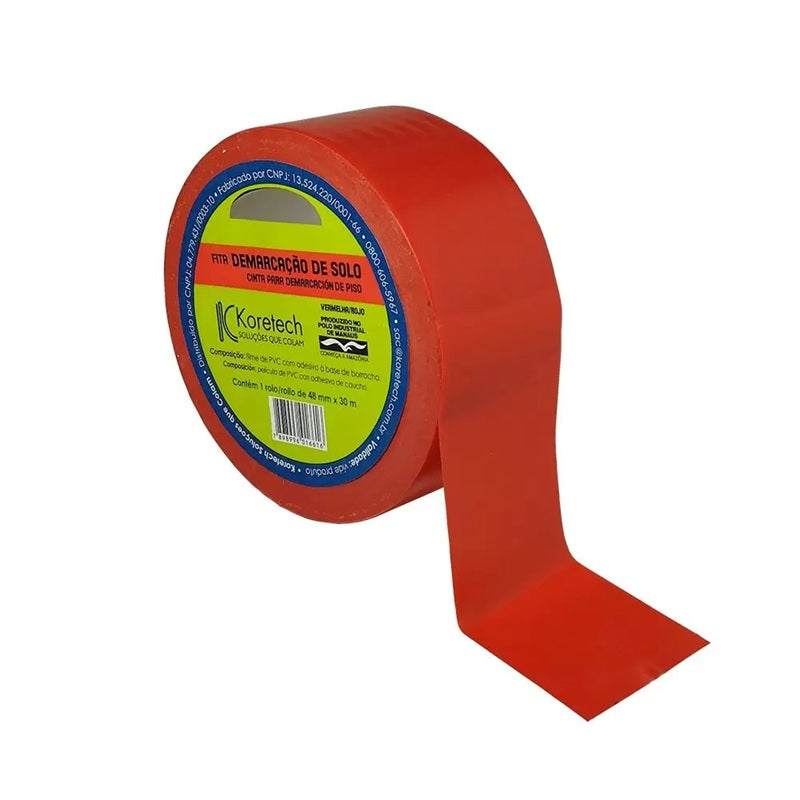 FITA DEMARCAÇÃO DE SOLO 48MMX14M VERMELHO KORETECH