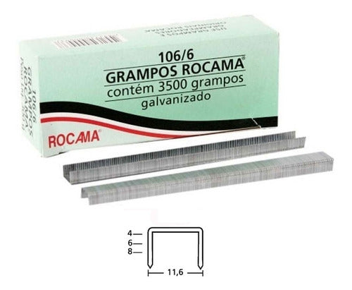 GRAMPO 106/6MM 3500 GRAMPOS ROCAMA