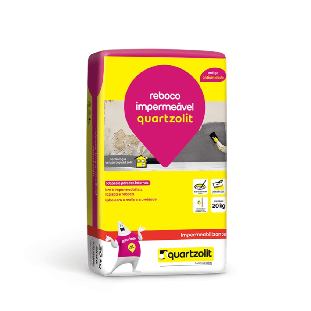 ARGAMASSA REBOCO IMPERMEAVEL 20KG QUARTZOLIT