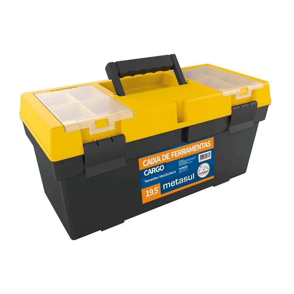 CAIXA DE FERRAMENTAS 19,5" PRETA METASUL