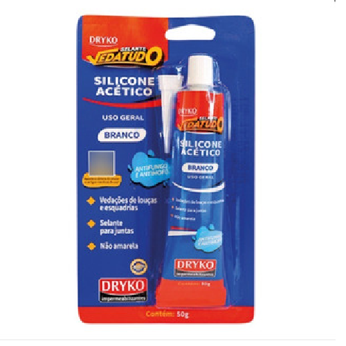 ADESIVO SILICONE 50G BRANCO DRYKO